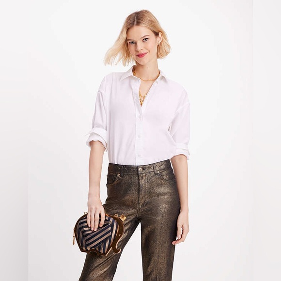 Kate Spade Ellie Striped 3d Elephant Metallic Clutch - Picture 7 of 10